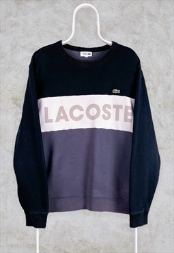 Vintage Lacoste Striped Spell Out Sweatshirt XL
