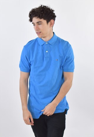 VINTAGE 90S BLUE TOMMY HILFIGER POLO SHIRT