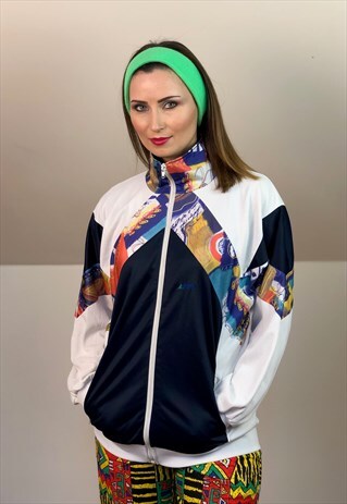 JUMP AUSTRALIA WOMEN TENNIS BLUE NEON JACKET VINTAGE RETRO