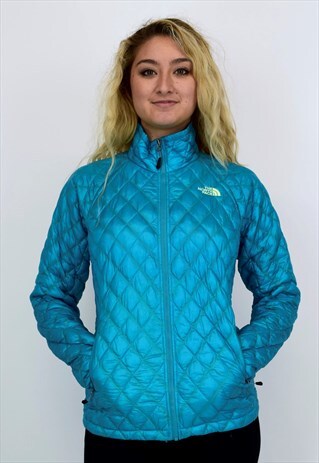 VINTAGE 90'S TURQUOISE NORTH FACE QUILTED COAT