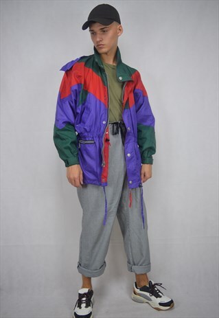 VINTAGE MULTICOLOUR WINDBREAKER JACKET
