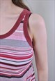 VINTAGE HOLIDAY STRIPED PINK TANK TOP