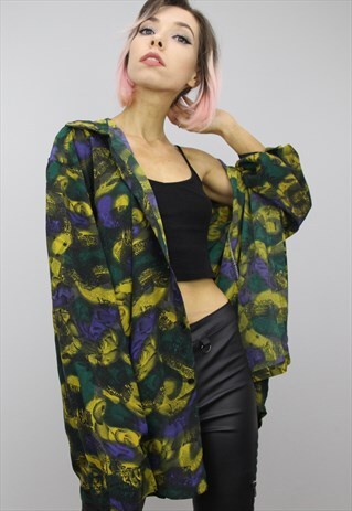 VINTAGE 80S/90S OVERSIZED PATTERNED SHIRT