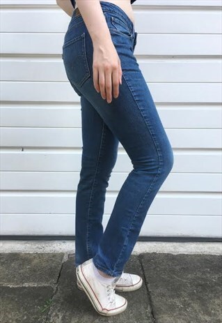 WOMENS LEVI STRAUSS DEMI CURVE SKINNY LIGHT BLUE DENIM JEANS