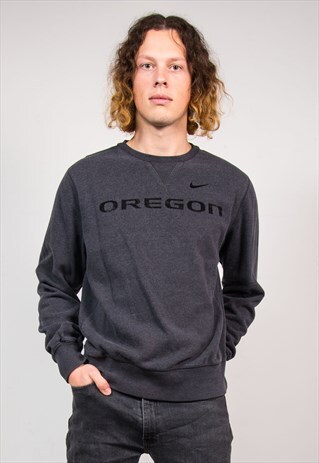 90'S VINTAGE GREY NIKE OREGON SWEATER JUMPER