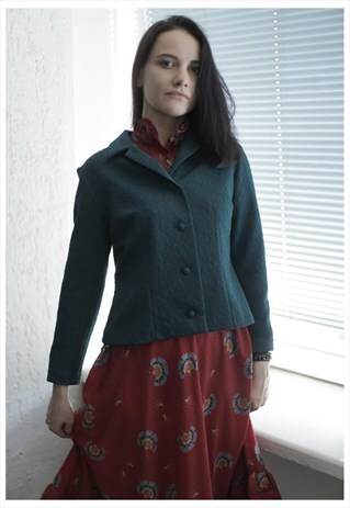 VINTAGE 80'S DARK GREEN JACKET
