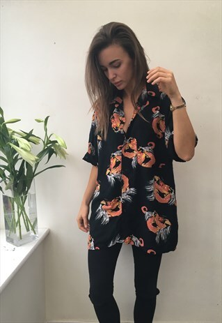 CRAZY PATTERNED OVERSIZED RETRO VINTAGE UNISEX FESTIVAL SHIR