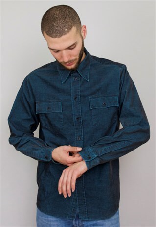 VINTAGE 90S BLUE CORDUROY SHIRT