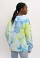 HAND DYED SWEATSHIRT GREEN, YELLOW AND BLUE