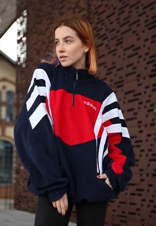 VINTAGE 90'S ADIDAS ORIGINALS OVERSIZE FLEECE TOP