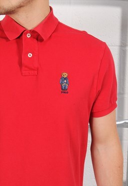 Vintage Polo Ralph Lauren Polo Shirt Red Casual Tee Medium