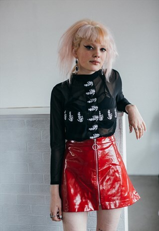 SHEER CROSS TICKERTAPE TOP