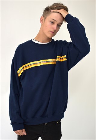 G&G UNISEX NAVY GOLD RIBBON SWEAT