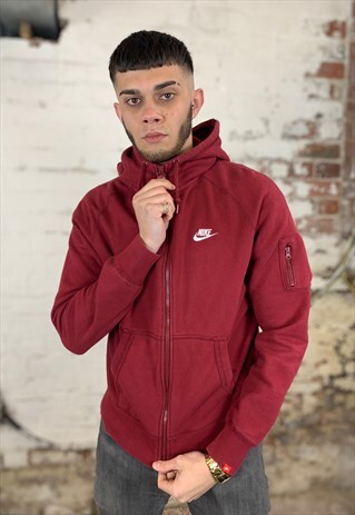 VINTAGE NIKE FULL ZIP HOODIE - MAROON