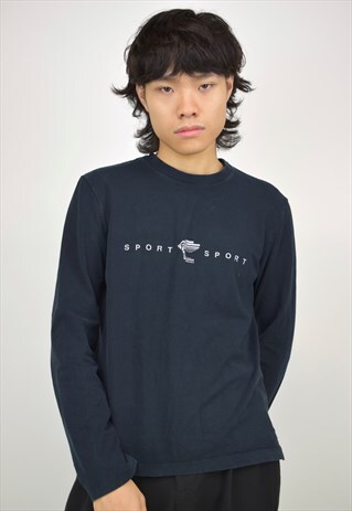 VINTAGE 90S VERSACE SPORT BLACK LONG SLEEVE T-SHIRT