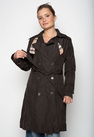 DARK BROWN BURBERRY TRENCHCOAT S