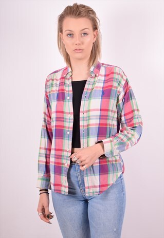 RALPH LAUREN WOMENS VINTAGE SHIRT MEDIUM MULTI 90S