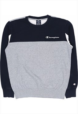 Champion 90's Spellout Crewneck Sweatshirt Small Grey