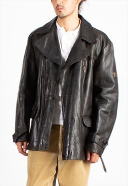 Men's Belstaff Black Prince Black Leather Biker Jacket