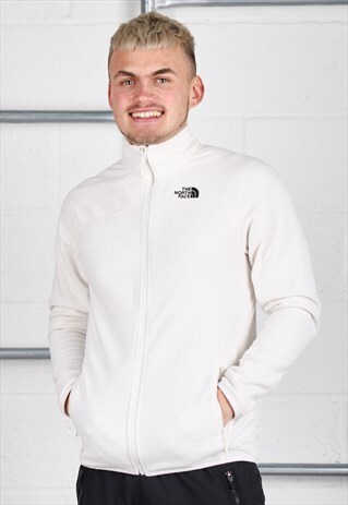 Vintage The North Face Fleece in Cream Hiking Jumper Small