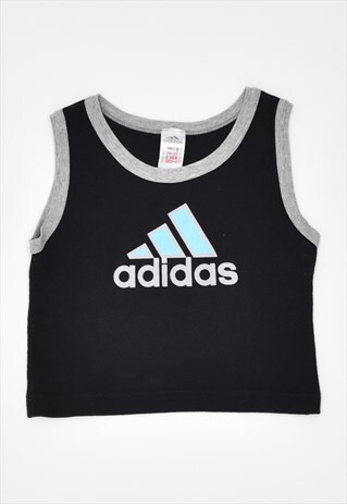 VINTAGE 90'S ADIDAS CROP VEST TOP BLACK