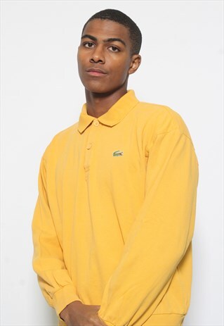 VINTAGE LACOSTE LOGO RUGBY TOP YELLOW