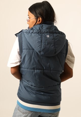 VINTAGE CHAMPION EMBROIDERED PUFFER GILET