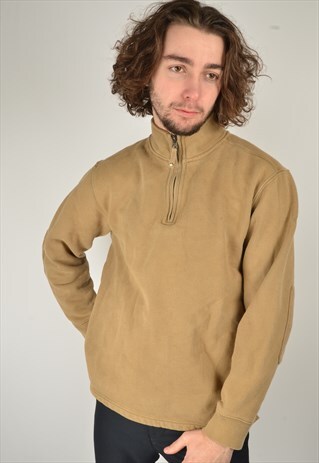 VINTAGE EDDIE BAUER 1/4 ZIP SWEATSHIRT IN BEIGE