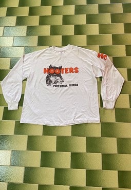 Vintage 90s Hooters Florida Long Sleeve T-Shirt 2 Sided L