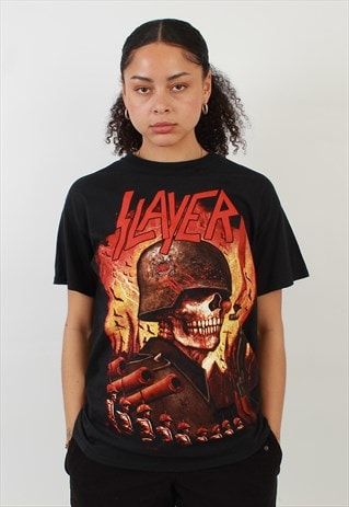 VINTAGE SLAYER GRAPHIC BLACK T SHIRT