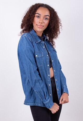 VINTAGE 90S BLUE DENIM SHIRT TOMMY HILFIGER