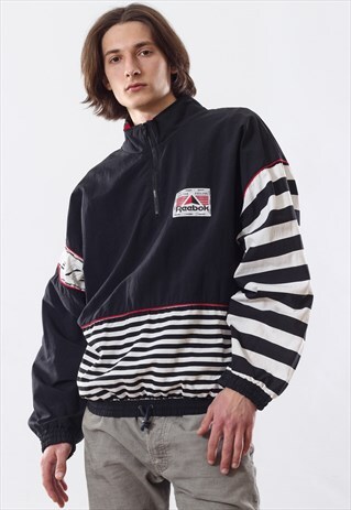 90S VINTAGE MENS REEBOK WINDBREAKER BIG LOGO PULLOVER JACKET