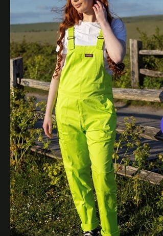 Retro Neon green relaxed fit dungarees 