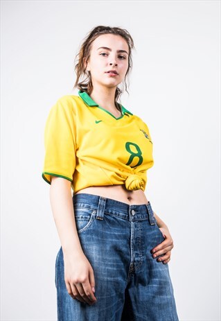 NIKE VINTAGE 1990S YELLOW BRAZIL FOOTBALL SHIRT