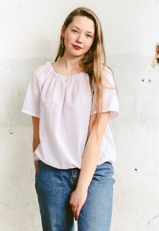 VINTAGE 70S OFF-THE-SHOULDER PEASANT BLOUSE