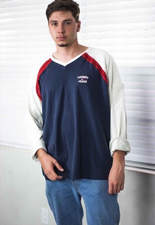 VINTAGE TOMMY HILFIGER T-SHIRT LOGO 90S XXL 17.7