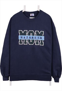 Vintage 90's Jerzees Sweatshirt Mom Nazareth Crewneck Navy