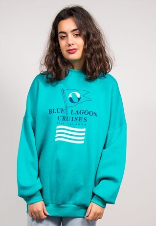 90'S VINTAGE BLUE LAGOON FIJI TRAVEL SWEATSHIRT JUMPER