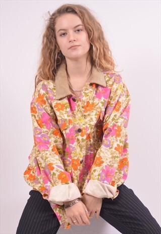 WOMENS VINTAGE DENIM JACKET XL MULTI 90S