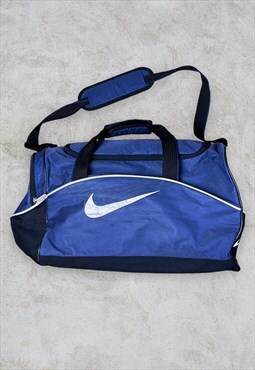 Vintage Blue Nike Bag Holdall Gym Swoosh