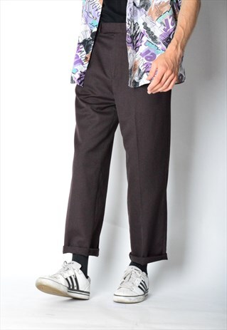 VINTAGE 90S DARK PURPLE WOOL BLEND PANTS