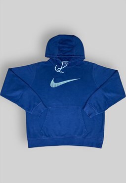 Nike Centre Swoosh Oversized Hoodie in Navy Blue