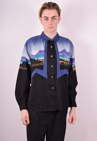 MENS VINTAGE SHIRT LARGE MULTI 90S