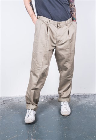 DOCKERS VINTAGE 1980S BEIGE TROUSERS
