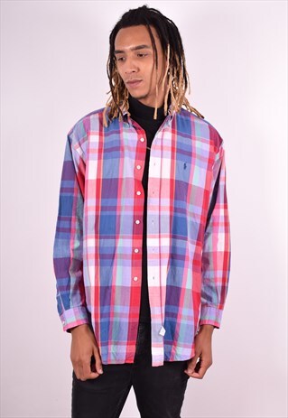 RALPH LAUREN MENS VINTAGE SHIRT LARGE MULTI 90S