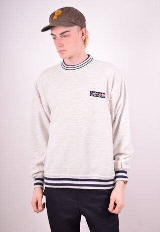 REEBOK MENS VINTAGE SWEATSHIRT JUMPER MEDIUM GREY 90S