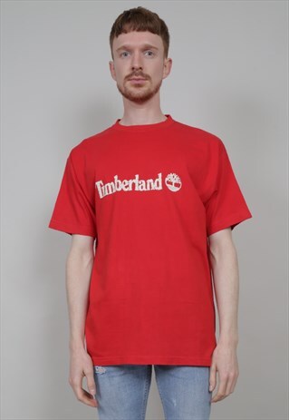 VINTAGE 90'S TIMBERLAND RED T-SHIRT
