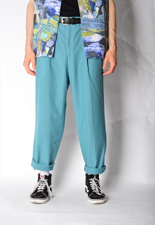 VINTAGE 90S MINT BLUE PANTS