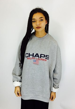 OVERSIZED RALPH LAUREN CHAPS USA EMBROIDERED SWEATSHIRT