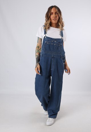 DENIM DUNGAREES ON FIRE WIDE LEG UK 14 (62W)